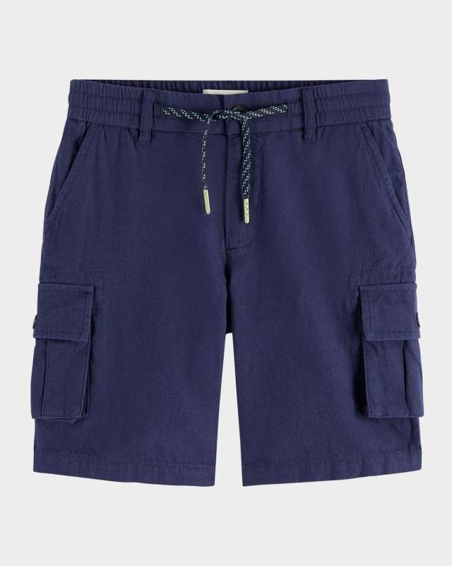 Boy's Garment-Dyed Linen-Blend Shorts, Size 4-12